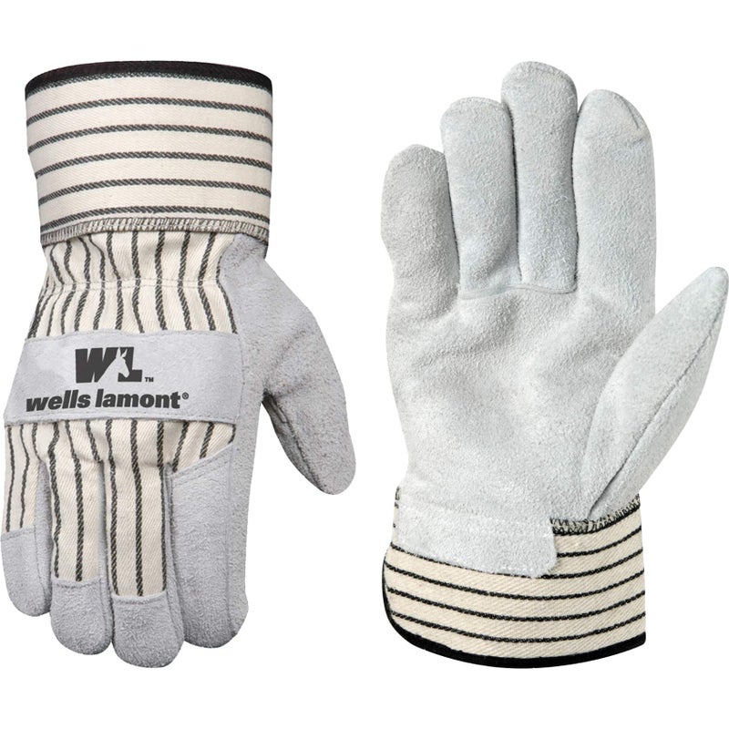 Wells Lamont Men's Heavy Duty Leather Palm Work Gloves with Safety Cuff, Large (4000) - Image 1